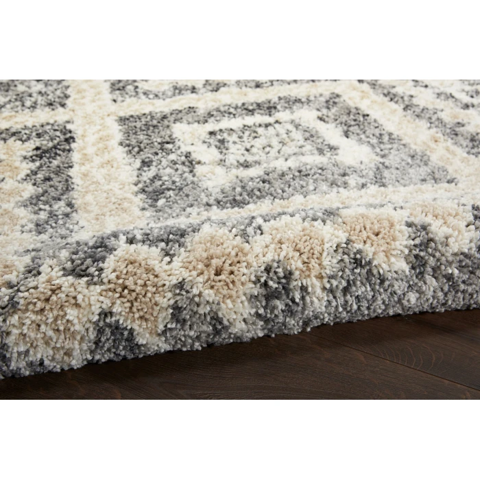 Nourison Oslo Shag Grey/Ivory OSL02 5 ft. X 8 ft. Rect. Rug