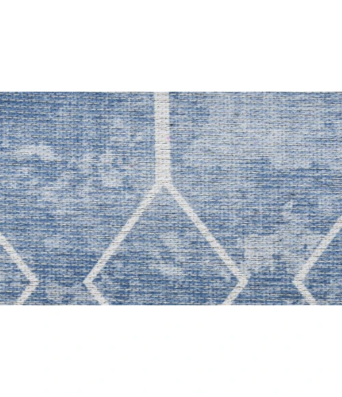 Nicole Curtis Machine Washable Series 1 Blue SR107 6 ft. X 9 ft. Rectangle Rug