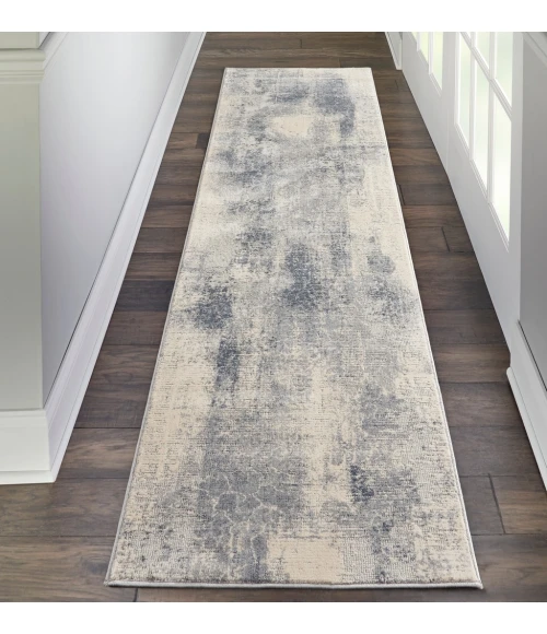 Nourison Rustic Textures Runner Area Rug RUS02-Blue/Ivory
