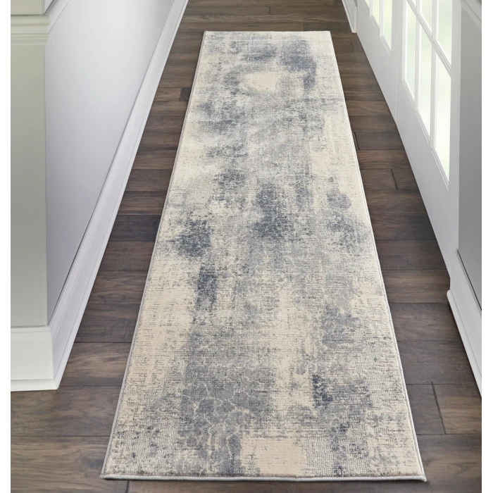 Nourison Rustic Textures Runner Area Rug RUS02-Blue/Ivory