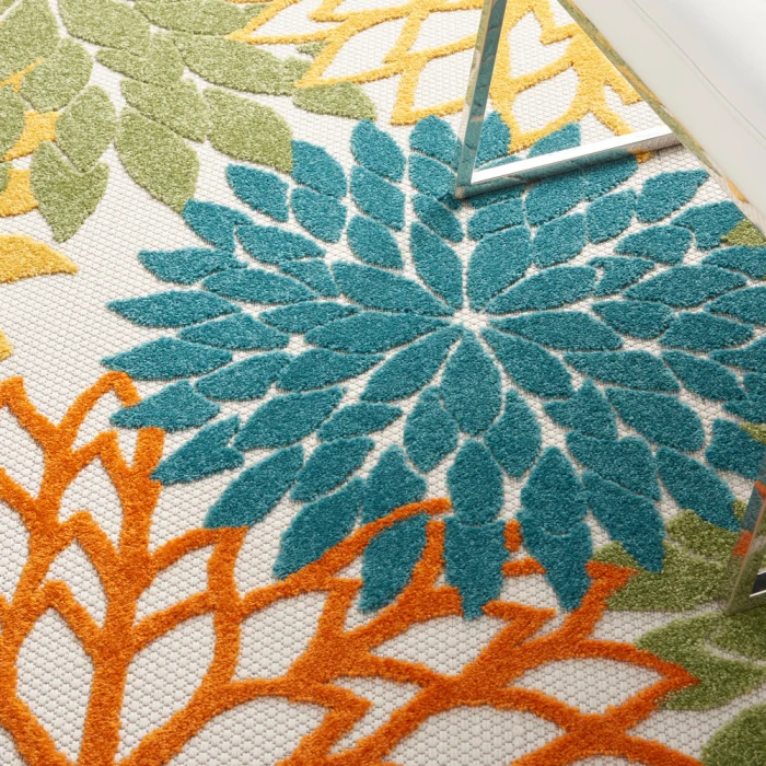 Nourison Aloha Area Rug ALH05 Turquoise Multicolor