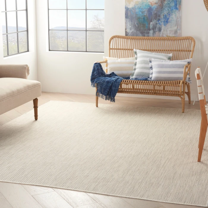 Nourison Courtyard Area Rug COU01 Ivory/Silver