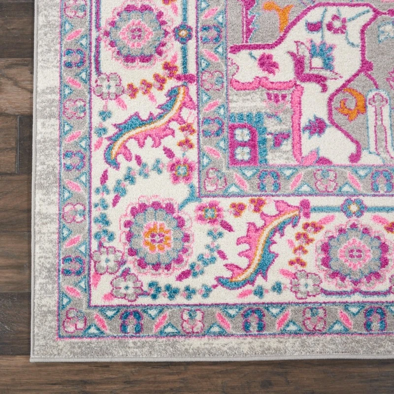 Nourison Passion Area Rug PSN20-Light Grey/Pink