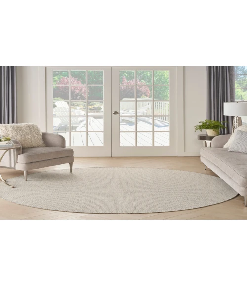 Nourison Courtyard Ivory Silver COU01 10 ft. Round Rug