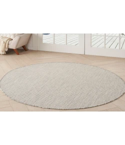 Nourison Home Courtyard COU01 Ivory Silver 5 ft. Round Area Rug