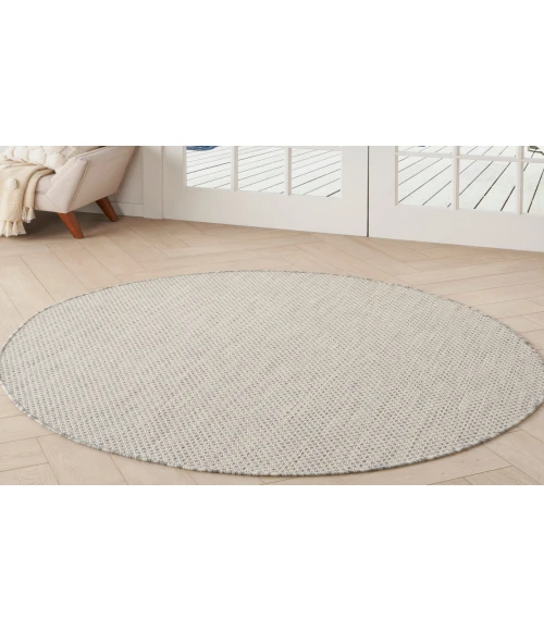 Nourison Courtyard Ivory/Silver COU01 5 ft. Round Rug