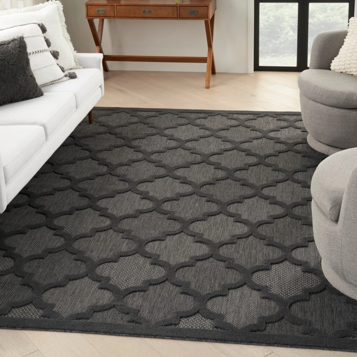 Nourison Easy Care Area Rug NES01 Charcoal/Black
