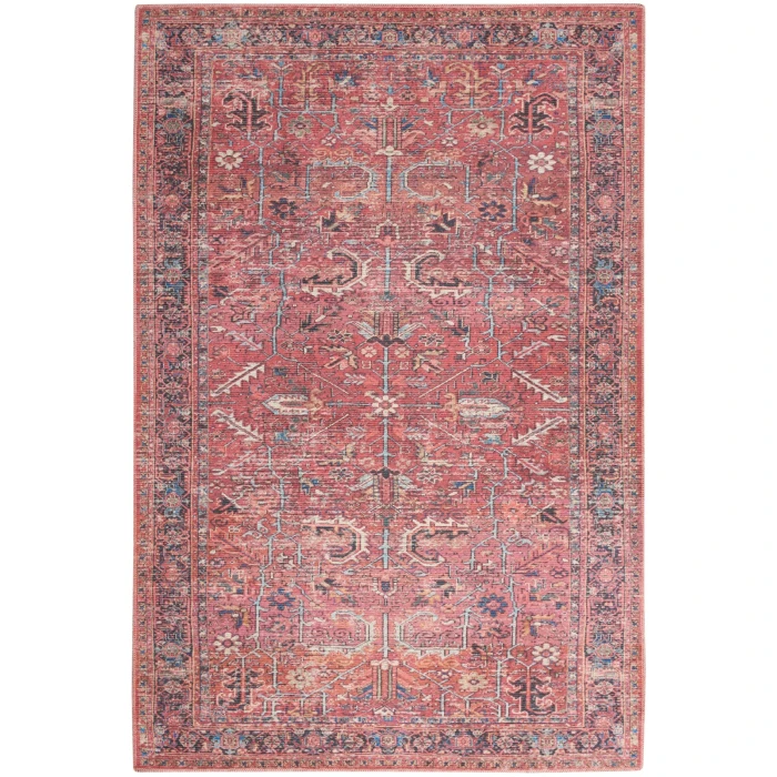 Nicole Curtis Machine Washable Series 1 Area Rug SR102 Red 9' x 12'