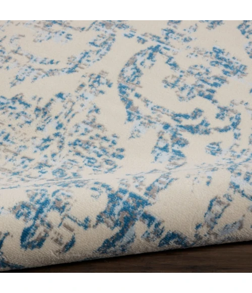 Nourison Jubilant Round Area Rug JUB09-Ivory Blue