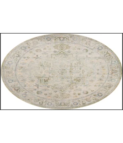 Nourison Home Astra Machine Washable ASW12 Blue Green 7 ft. 10 in. Round Area Rug