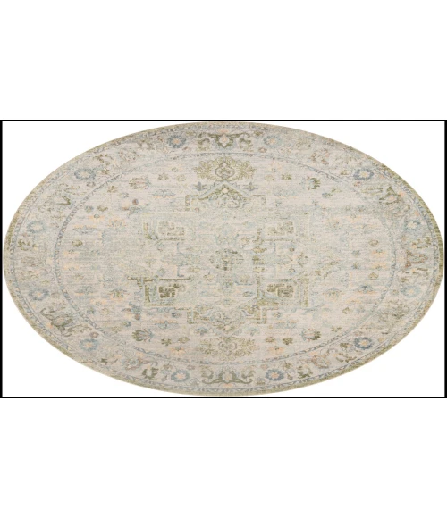 Nourison Astra Machine Washable Blue Green ASW12 7 ft. 10 in. Round Rug