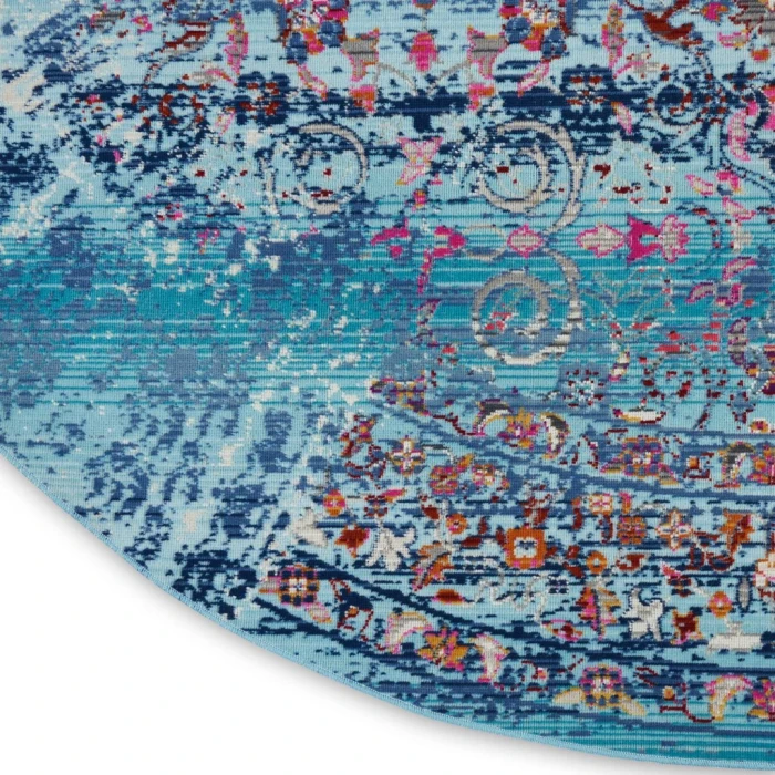 Nourison Vintage Kashan Round Area Rug VKA02-Blue