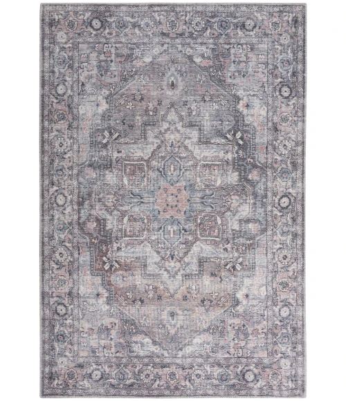 Nicole Curtis Machine Washable Series 1 Area Rug SR101 Black 5' x 7'