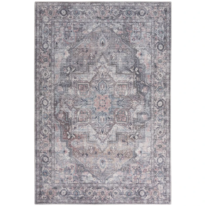 Nicole Curtis Machine Washable Series 1 Area Rug SR101 Black 5' x 7'