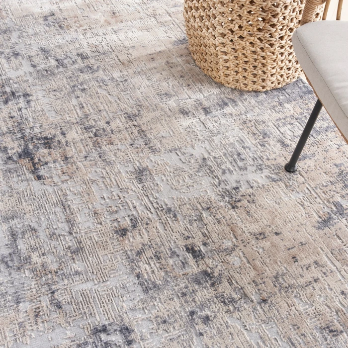 Nourison Rustic Textures Area Rug RUS01 Grey/Beige 5'3" x round