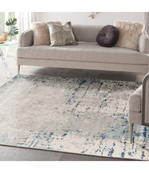 Nourison Quarry Ivory Grey Blue QUA01 10 ft. X Square Rug