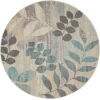 Nourison Home Tranquil TRA01 Ivory/Light Blue 5 ft. 3 in. Round Area Rug