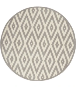 Nourison Home Grafix GRF18 White/Grey 5 ft. 3 in. Round Area Rug