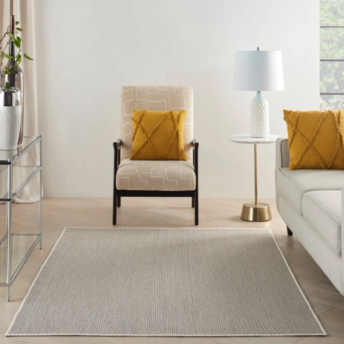 Nourison Courtyard Area Rug COU01-Ivory Charcoal