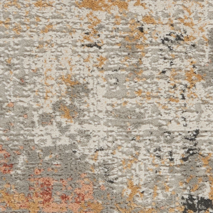 Nourison Rustic Textures Area Rug RUS13 Grey/Blue 5'3" Round