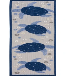 Nourison Home Aloha ALH27 Navy Blue 2 ft. 3 in. X 8 ft. Area Rug
