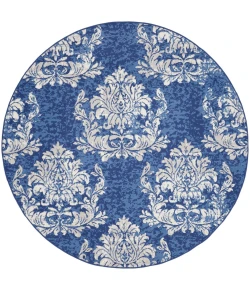 Nourison Home Whimsicle WHS11 Navy Ivory 8 ft. Round Area Rug