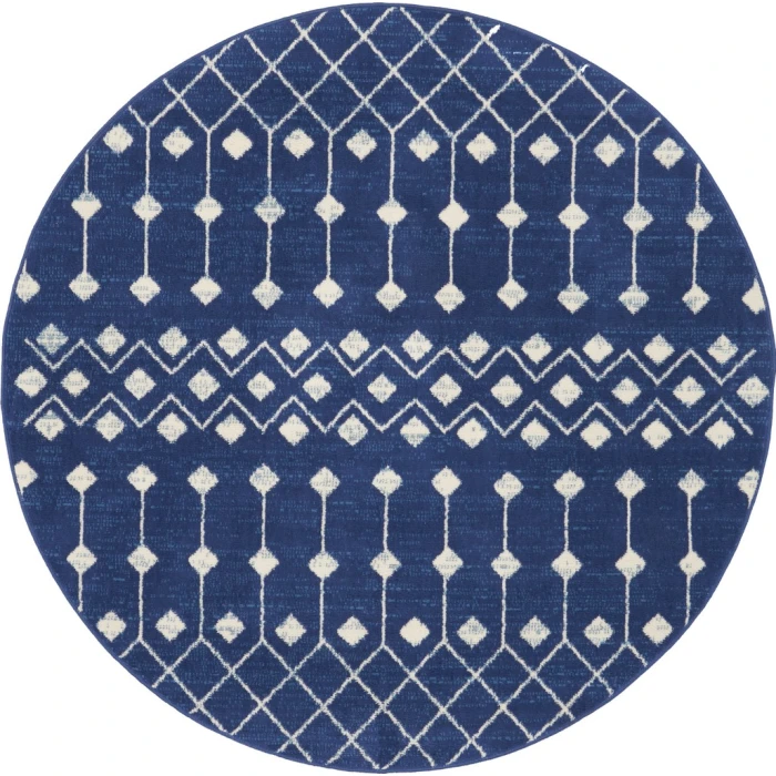 Nourison Grafix Round Area Rug GRF37-Navy