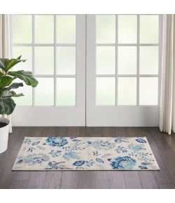 Nourison Home Tranquil TRA02 Ivory/Light Blue 2 ft. X 4 ft. Area Rug