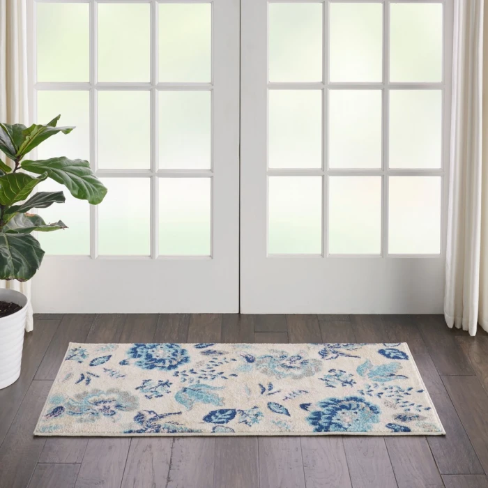 Nourison Tranquil Area Rug TRA02-Ivory/Light Blue