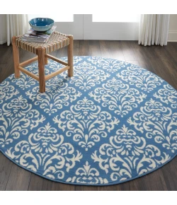 Nourison Home Grafix GRF06 Blue 5 ft. 3 in. Round Area Rug