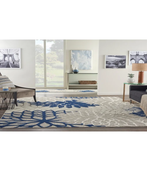 Nourison Aloha Ivory Navy ALH05 9 ft. X 12 ft. Rectangle Rug