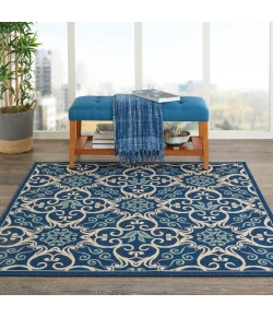 Nourison Home Caribbean CRB02 Navy 5 ft. Square Area Rug