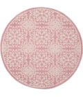 Nourison Jubilant Round Area Rug JUB06-Ivory/Pink
