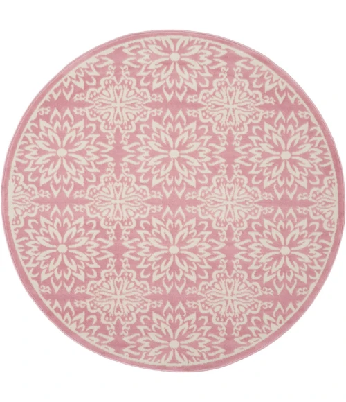 Nourison Jubilant Round Area Rug JUB06-Ivory/Pink