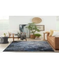 Nourison Passion Light Blue Black PSN10 6 ft. X 9 ft. Rectangle Rug