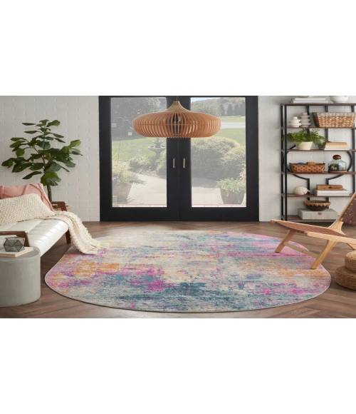 Nourison Passion Ivory Multicolor PSN36 6 ft. X 9 ft. Oval Rug