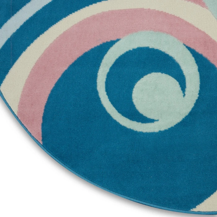 Nourison Grafix Round Area Rug GRF21-Blue Multi Colored
