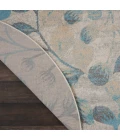 Nourison Tranquil Round Area Rug TRA03-Ivory/Turquoise