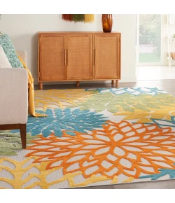 Nourison Home Aloha ALH05 Turquoise Multicolor 7 ft. 10 in. X 10 ft. 6 in. Area Rug