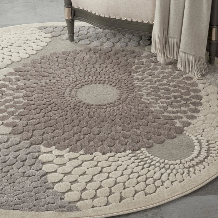 Nourison Graphic Illusions Round Area Rug GIL04-Grey