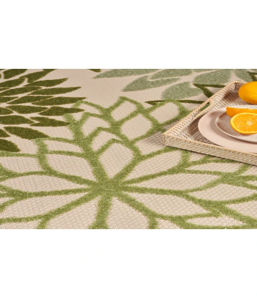 Nourison Aloha Ivory Green ALH05 7 ft. 10 in. Round Rug