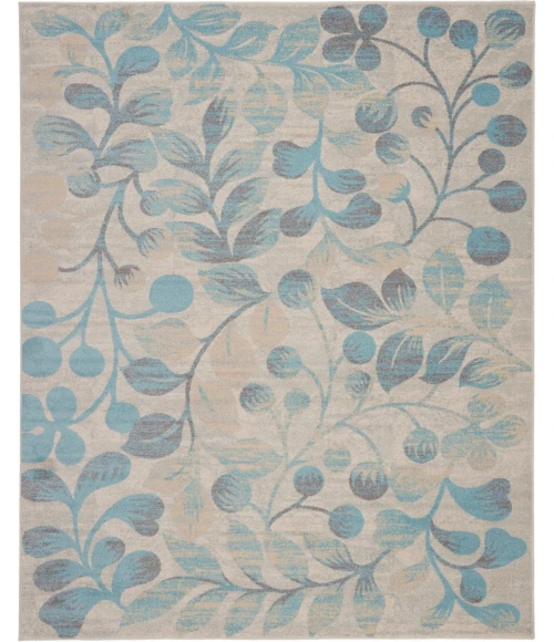 Nourison Tranquil Area Rug TRA03-Ivory/Turquoise