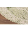 Nourison Astra Machine Washable Ivory Green ASW12 5 ft. 3 in. Round Rug