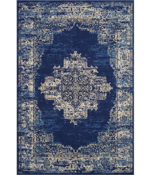 Nourison Grafix Area Rug GRF14-Navy Blue