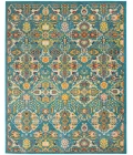 Nourison Allur Area Rug ALR03 Turquoise Ivory