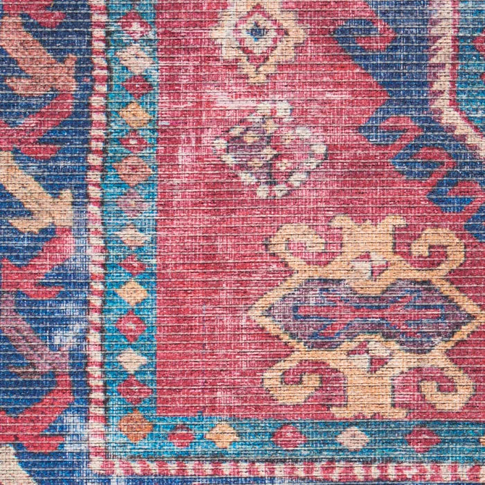 Nicole Curtis Machine Washable Series 1 Area Rug SR105 Red/Navy