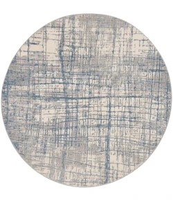 Calvin Klein CK950 Rush CK950 Ivory Blue 6 ft. Round Area Rug