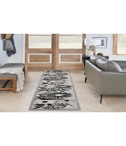 Nourison Home Aloha ALH33 Black White 2 ft. 3 in. X 8 ft. Area Rug