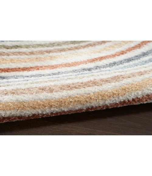 Nourison Astra Machine Washable Ivory Multicolor ASW08 4 ft. Round Rug