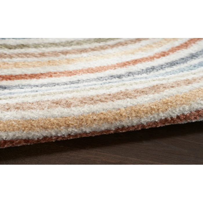 Nourison Astra Machine Washable Ivory Multicolor ASW08 4 ft. Round Rug